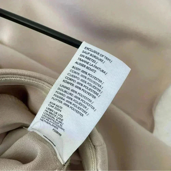 BHLDN Elsie Straight-Neck Satin A-Line Gown Khaki Nude Color Size 8 NWT - Picture 12 of 14